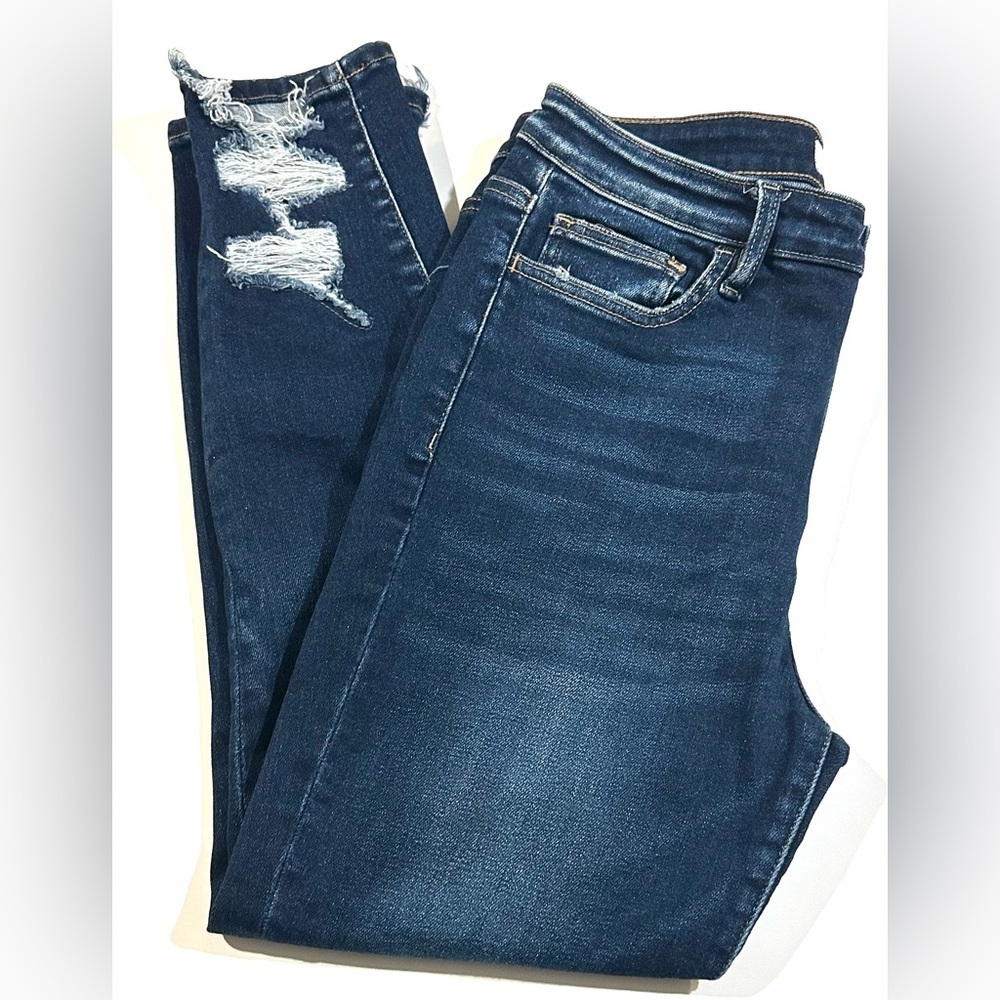 Vervet Women's Blue Jeans, Size 30, High-Rise, Skinny Fit, Stretch Distressed - Picture 3 of 13